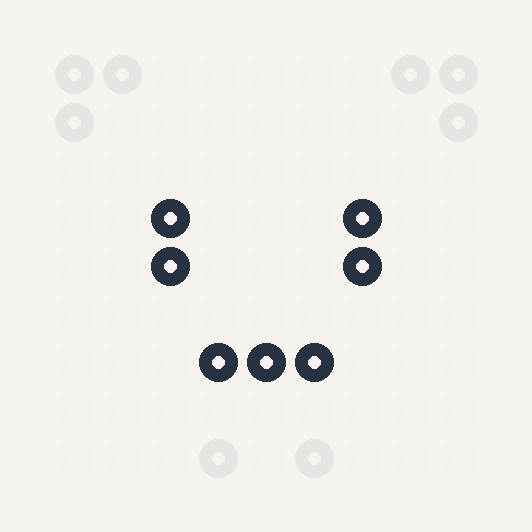Friendly Ghost fuse bead placement diagram on a 9 by 9 square grid