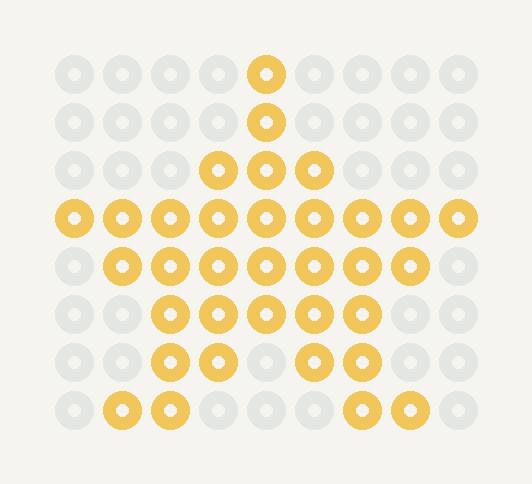 Little Star fuse bead placement diagram on a 9 by 8 square grid