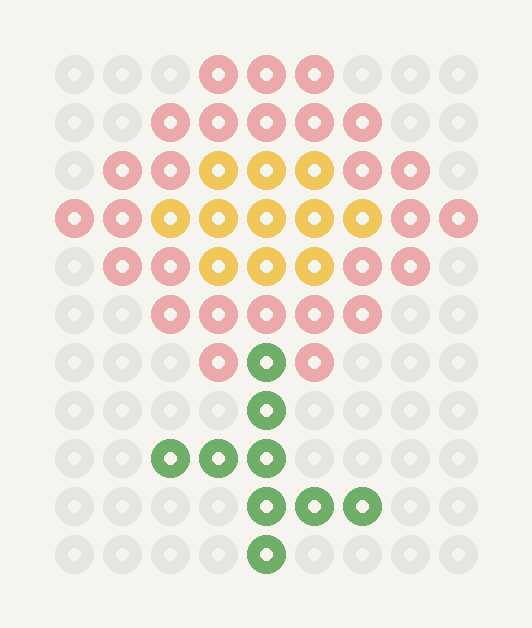 Tiny Flower fuse bead placement diagram on a 9 by 11 square grid
